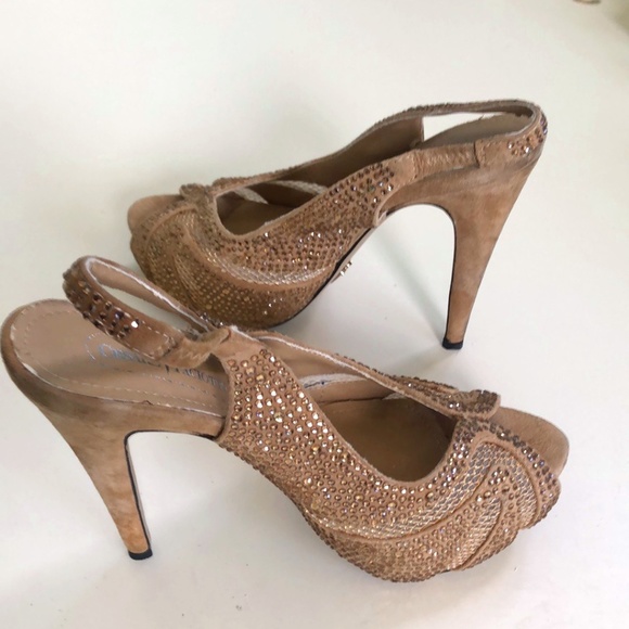 Cesare Paciotti Women's brown/rhinestone shoes - Picture 2 of 11